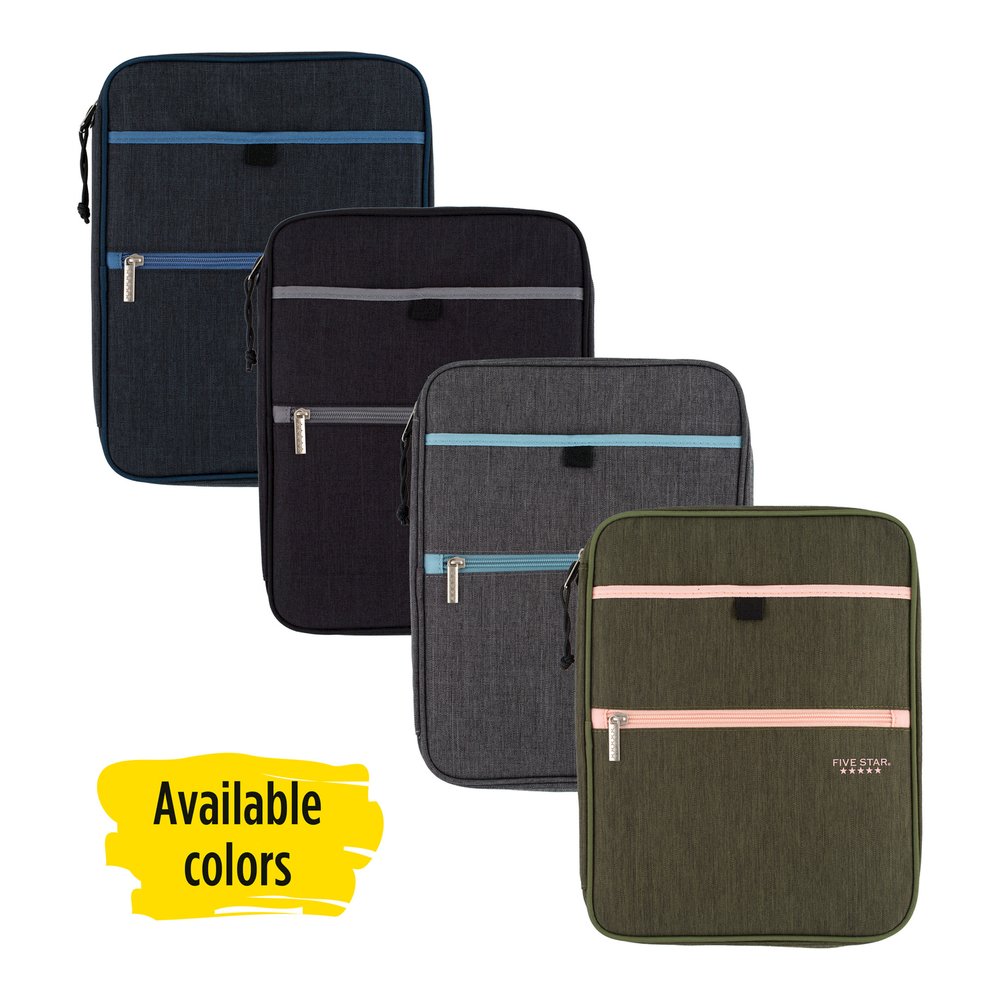 Mead Five Star Carry-All Zipper Binder - 1" Binder Capacity - 225 Sheet Capacity - 3 Ring - Fastener: Ring - 4 Divider - Polyester - Multi-colored - Pocket, Punched, Durable, Zipper Closure - 1 Each. Picture 2