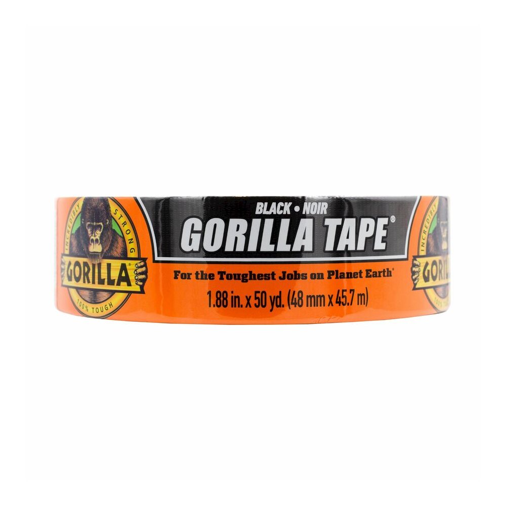 Gorilla Tape - 50 yd Length x 1.88" Width - Black - 1 Roll. Picture 5
