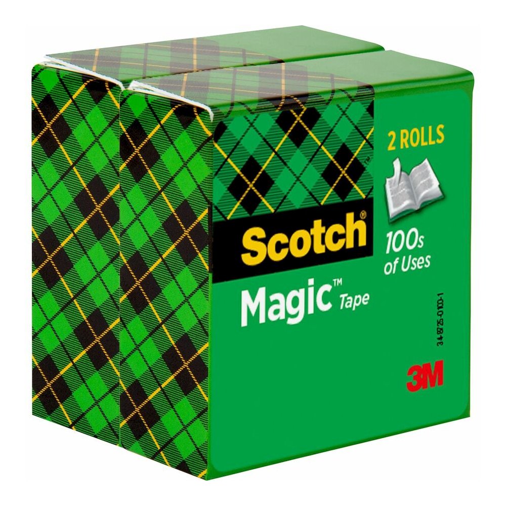 Scotch Magic Tape - 72 yd Length x 0.75" Width - 3" Core - Clear - Split Resistant, Tear Resistant - For Paper, Mending, Document - 2/Pack - 6 / Bundle. Picture 9