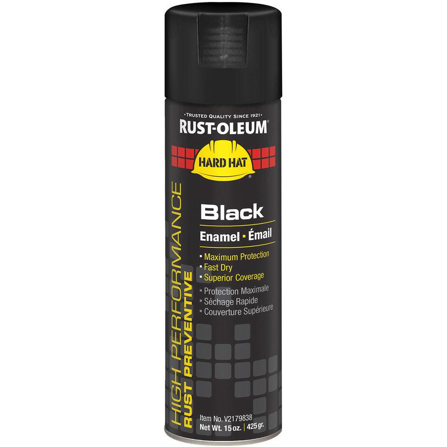 Rust-Oleum High Performance Enamel Spray Paint - Aerosol - 15 fl oz - 1 Each - Gloss - Black. Picture 2