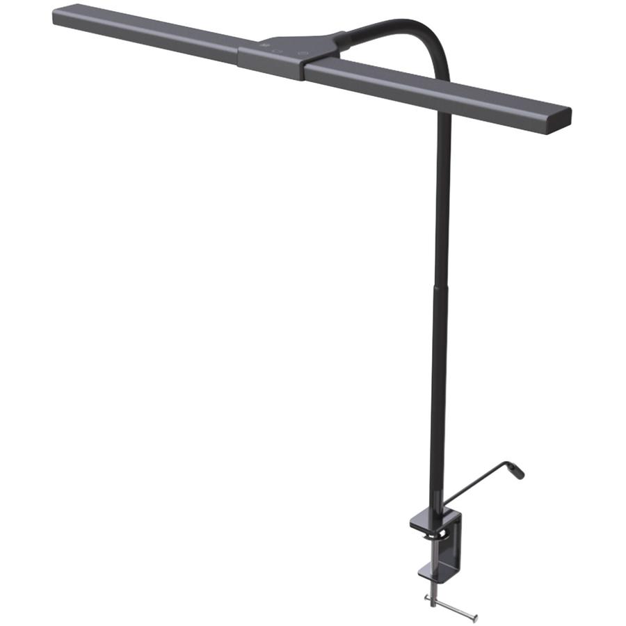 Data Accessories Company Clamp-On LED Desk Lamp - 20" Height x 18" Width - LED Bulb - Flexible Neck, Gooseneck, Dimmable, Color Changing Mode, Durable - Metal - Desk Mountable, Table Top - Black - for. Picture 4