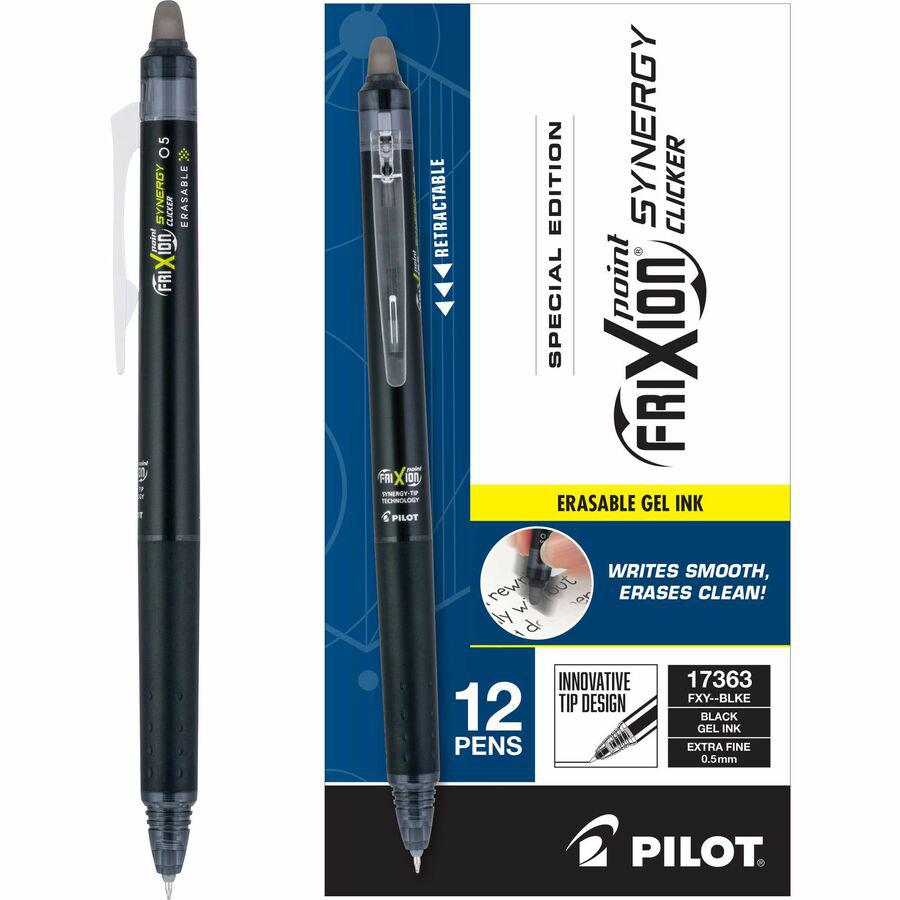 FriXion Erasable Gel Pens - Retractable - Erasable - Black Ink - Writing - 1 Dozen. Picture 9