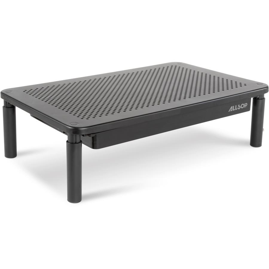 Allsop Metal Art Tri-Level Monitor Stand - Up to 27" Screen Support - 30 lb Load Capacity - Powder Coated - Metal - Black. Picture 6