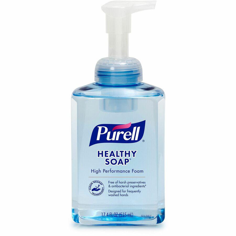 PURELL&reg; CRT HEALTHY SOAP High Performance Foam - 17.4 fl oz (514.6 mL) - Pump Bottle Dispenser - Dirt Remover, Kill Germs - Hand - Clear - 1 / Each. Picture 4