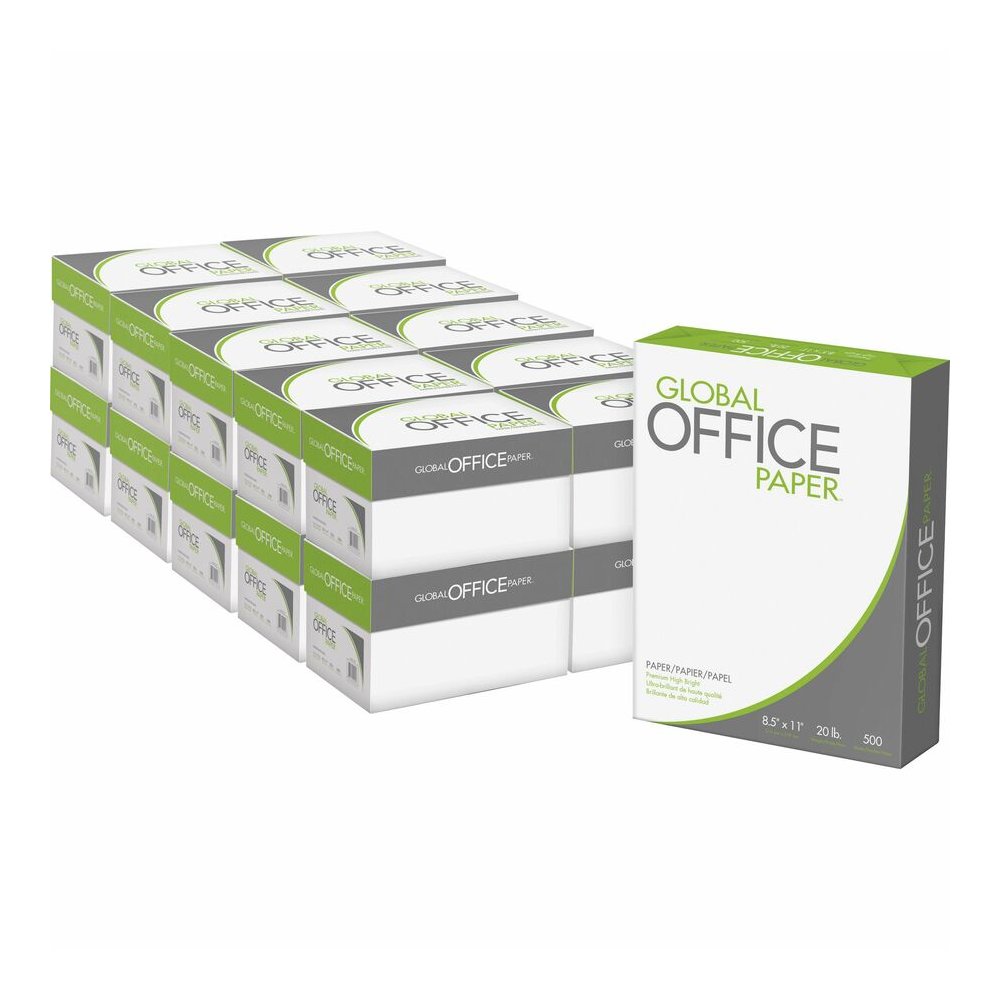 Global Office Premium Multipurpose Paper - White - 96 Brightness - Letter - 8 1/2" x 11" - 20 lb Basis Weight - White - 500 Sheets per Ream - 40 / Pallet. Picture 7