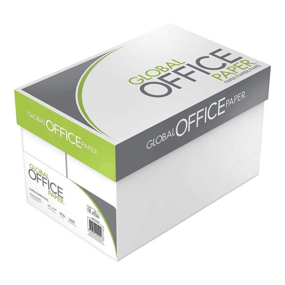 Global Office Premium Multipurpose Paper - 96 Brightness - 11" x 17" - White - 500 Sheets per Ream - 5 / Carton. Picture 2