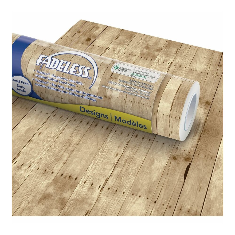 Fadeless Bulletin Board Paper Rolls - Classroom, Door, File Cabinet, School, Home, Office Project, Display, Table Skirting, Party, Decoration - 48" Width x 50 ft Length - Natural - Paper - 1 Roll. Picture 8