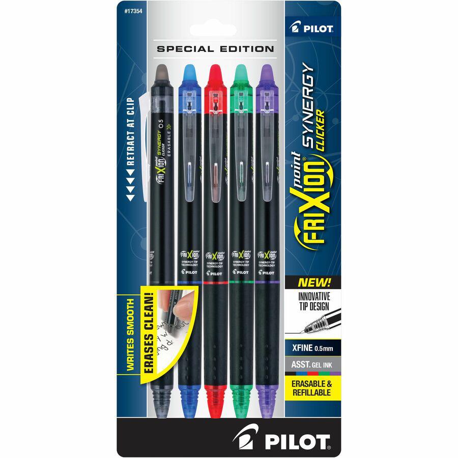 FriXion Erasable Gel Pens - Retractable - Erasable - Assorted Ink - Document, Writing - 5 / Pack. Picture 5