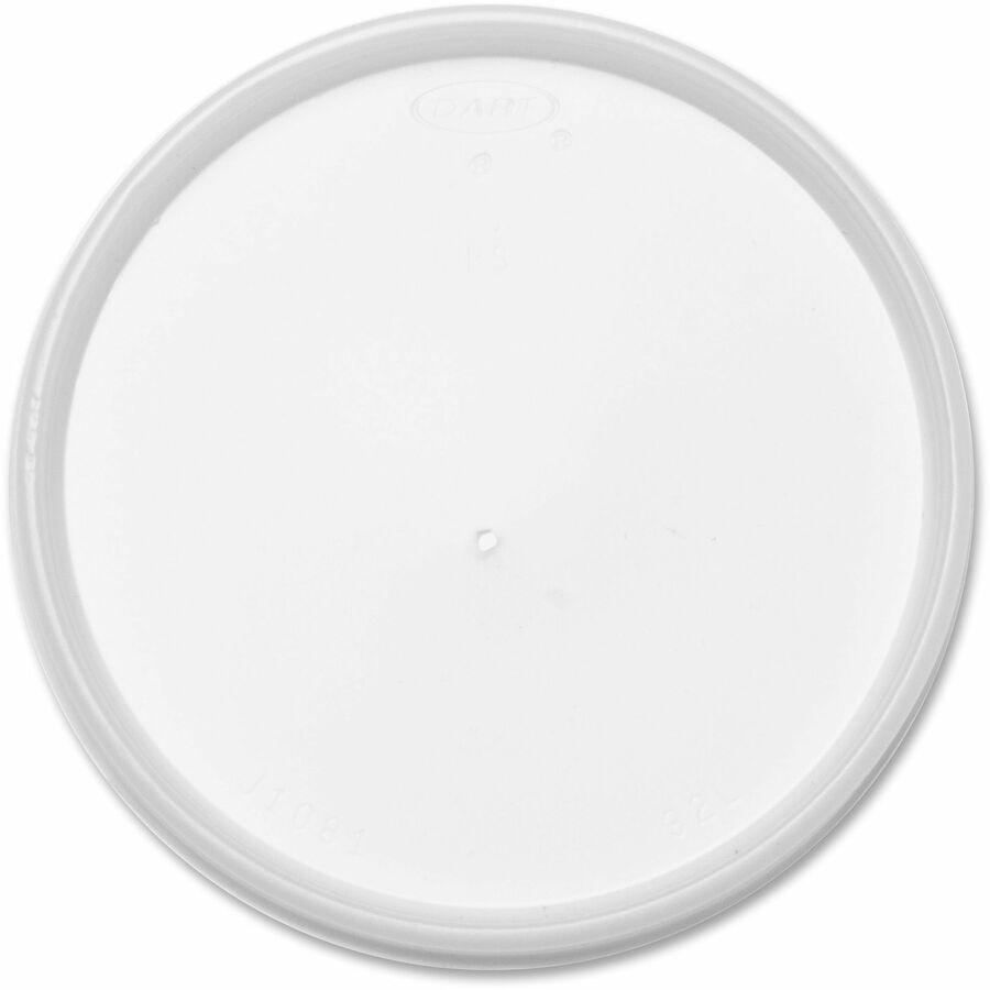 Dart HIPS Plastic Vented Lids - 4.8" Diameter - High Impact Polystyrene (HIPS) - Translucent - 100/Pack - 10 / Carton. Picture 4