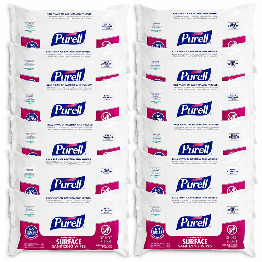 PURELL&reg; Foodservice Surface Sanitizing Wipes - WhitePack - 72/Pack - 12 / Carton. Picture 7