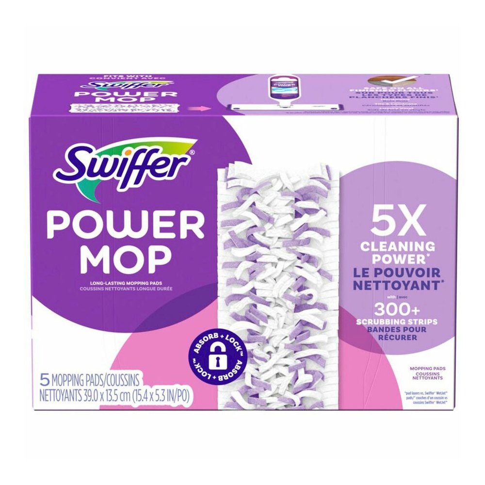 Swiffer PowerMop Mopping Pads - Purple - 5 / Box. Picture 2