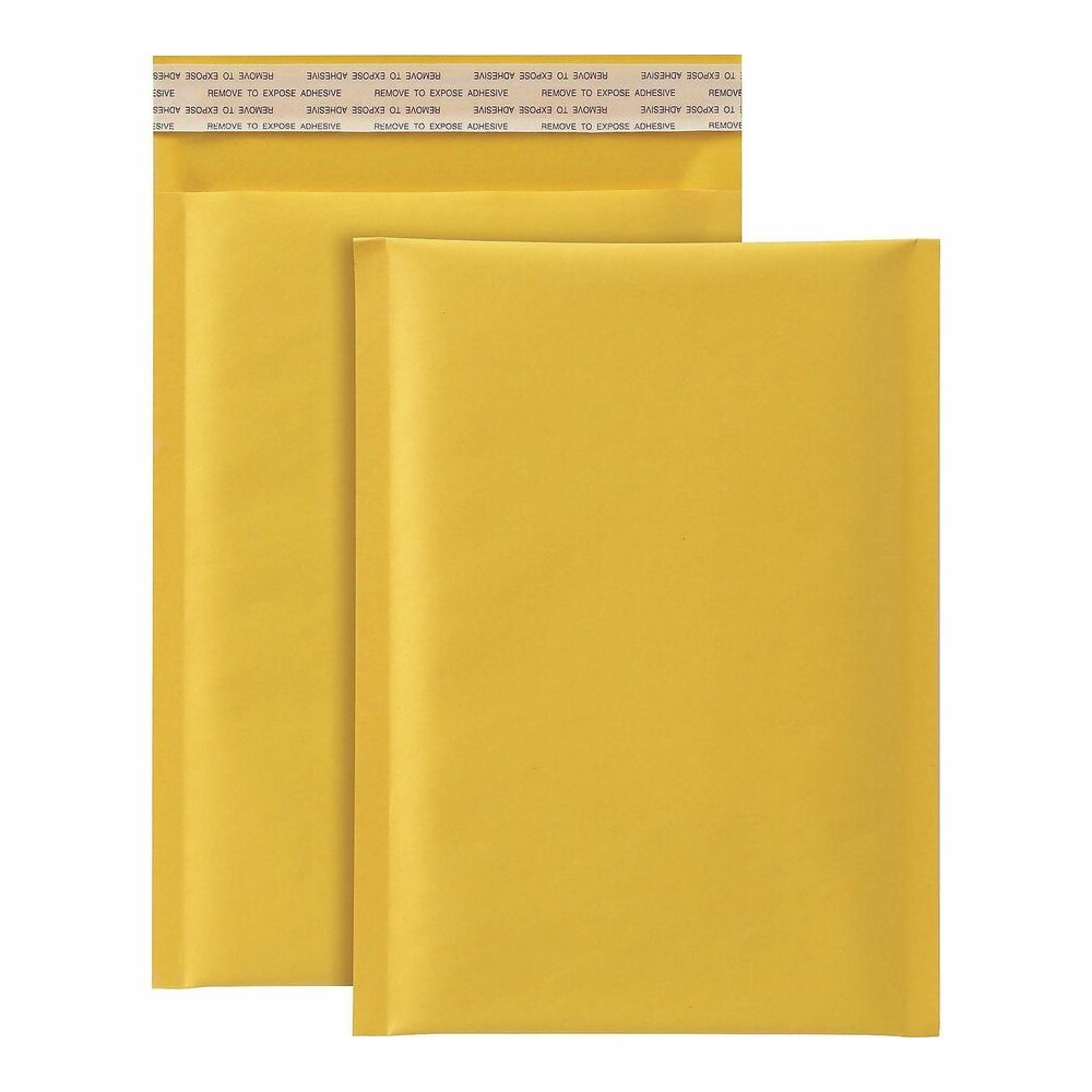 Quality Park Paper Bubble Mailers - Bubble - 6" Width x 9" Length - Strip - Brown Kraft - Paper - 25 / Box. Picture 2