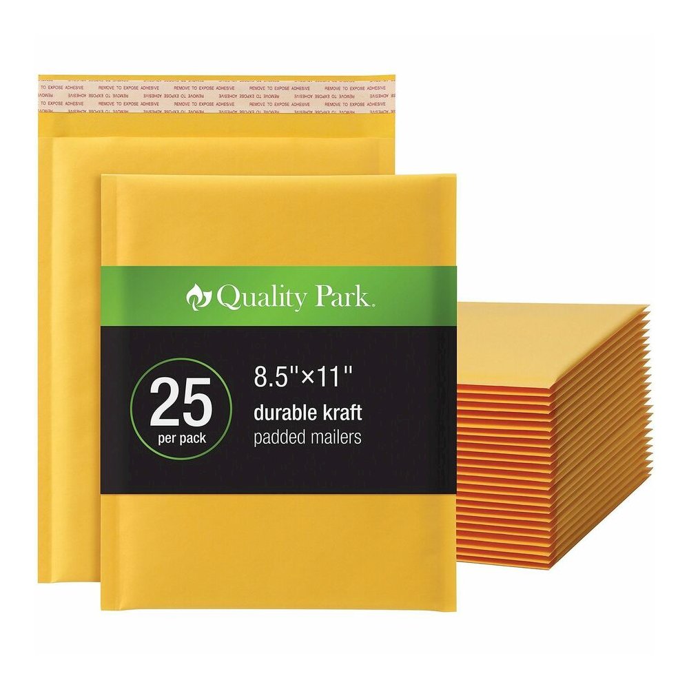 Quality Park Bubble Mailers - Bubble - 8 1/2" Width x 11" Length - Strip - Brown Kraft - 25 / Box. Picture 5