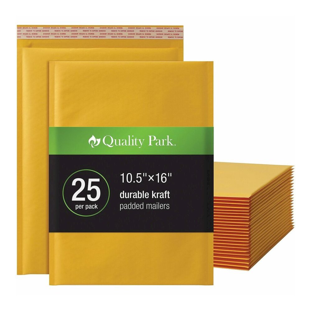 Quality Park Bubble Mailers - Bubble - 10 1/2" Width x 15" Length - Strip - Brown Kraft - 25 / Box. Picture 5