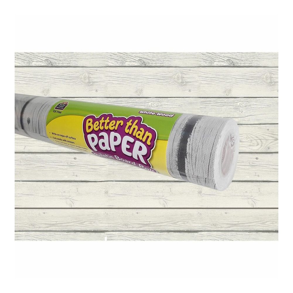 Teacher Created Resources Better Than Paper Board Roll - Bulletin Board, Classroom - 48" Width x 12 ft Length - White Wood - 1 Roll. Picture 2