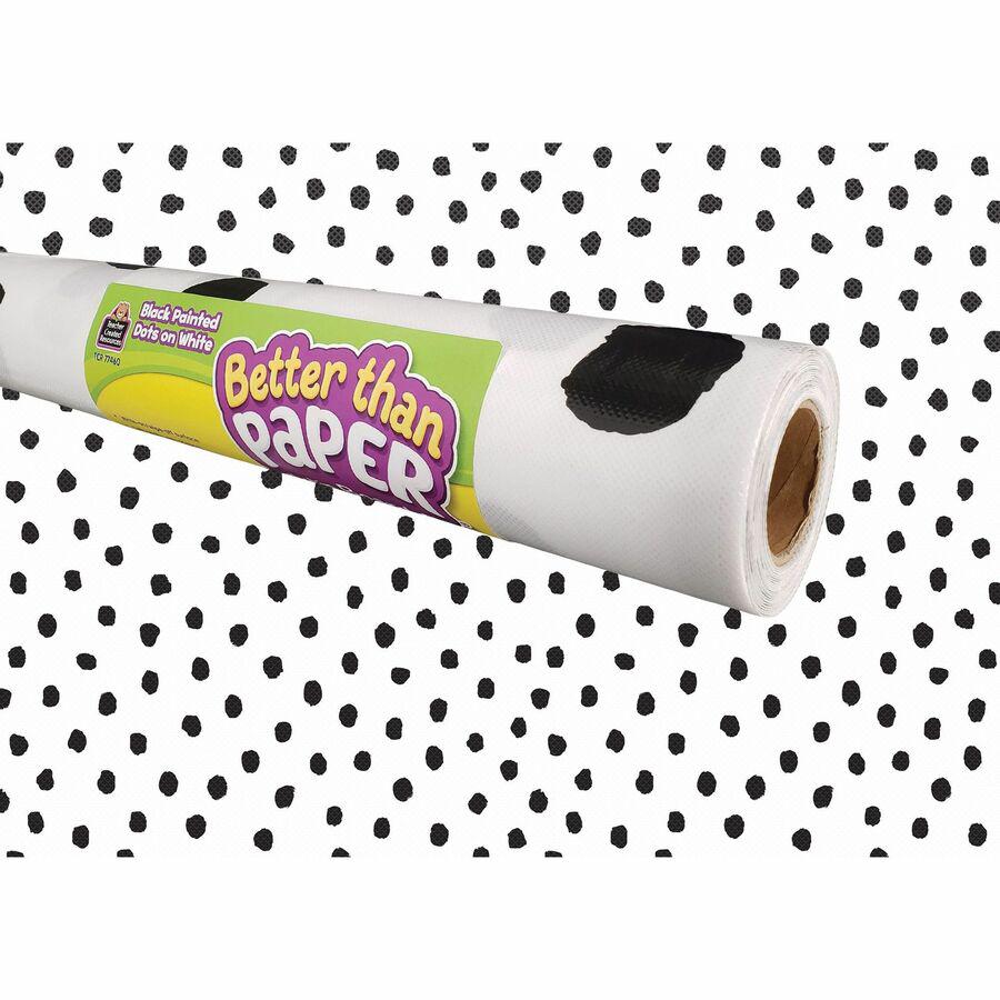 Teacher Created Resources Better Than Paper Board Roll - Bulletin Board, Classroom - 48" Width x 12 ft Length - Black Dots on White - 1 Roll. Picture 2