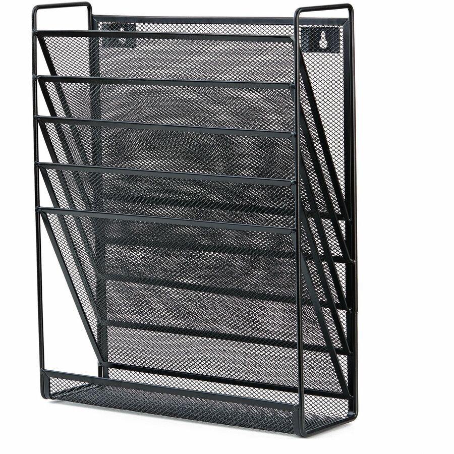 Lorell 5-Pocket Wall File - 5 Pocket(s) - Black - Steel Mesh - 1 Each. Picture 11
