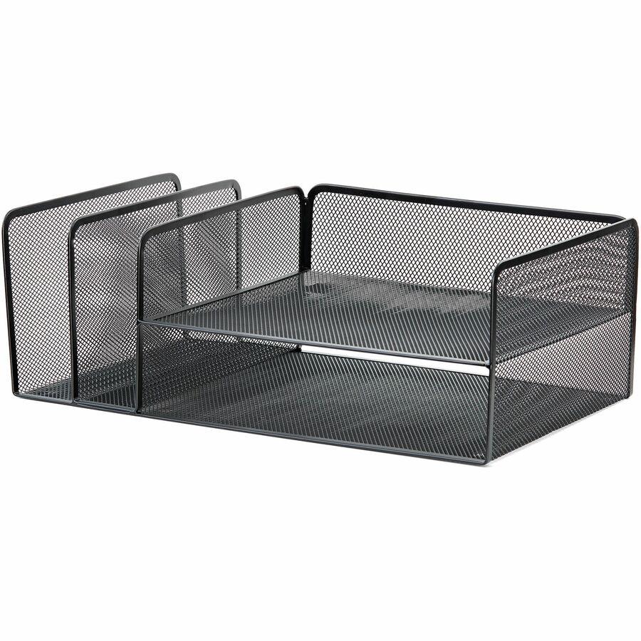 Lorell 4-Tier File Organizer - 4 Tier(s) - Horizontal/Vertical - Desktop - Black - Steel Mesh - 1 Each. Picture 16