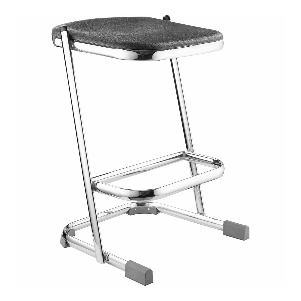 National Public Seating 6600 Series Elephant Z-Stool - Black Seat Color - Polypropylene Seat Material - Chrome Frame Color - Steel Frame Material - Sled, U-Style Base - Thermoplastic Polyurethane (TPU. Picture 7