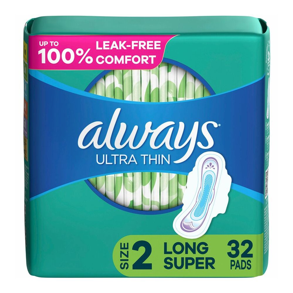 Always Flexi-Wing Ultra Thin Pads - With Wings - Super - Anti-leak, Absorbent, Odor-absorbing - 32 / Pack. Picture 2