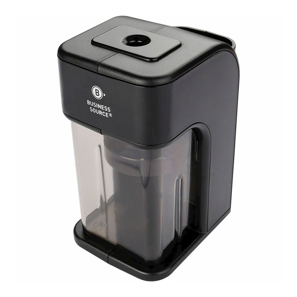 Business Source Electric Pencil Sharpener - Helical - AC Adapter, DC Adapter Powered - Black - 1 Each. Picture 9