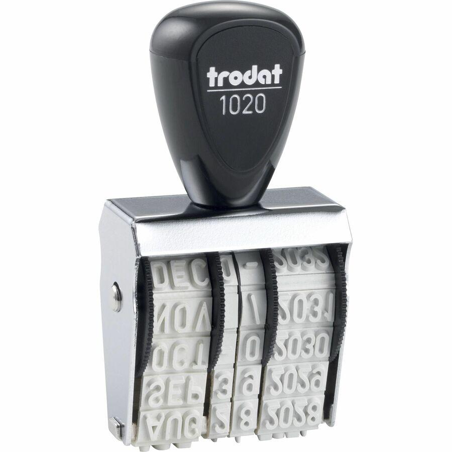 Trodat Size 2 Rubber Date Stamp - Date Stamp - 0.19" Impression Length - 4 Bands - Gray - Rubber, Steel - 1 Each. Picture 2