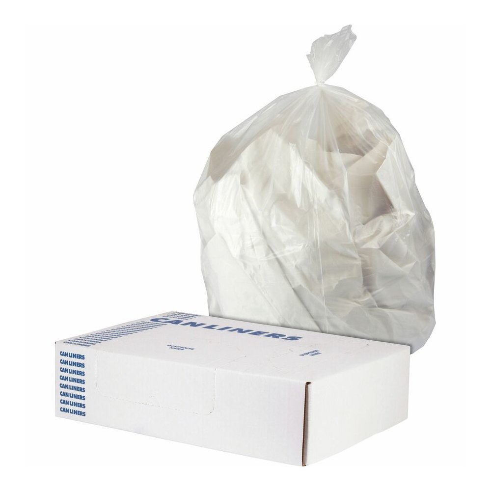 Heritage Linear Low Density Can Liners - 33 gal Capacity - 33" Width x 2 mil (51 Micron) Thickness - Low Density - Clear - Linear Low-Density Polyethylene (LLDPE) - Garbage Can/ - 1 Carton. Picture 4
