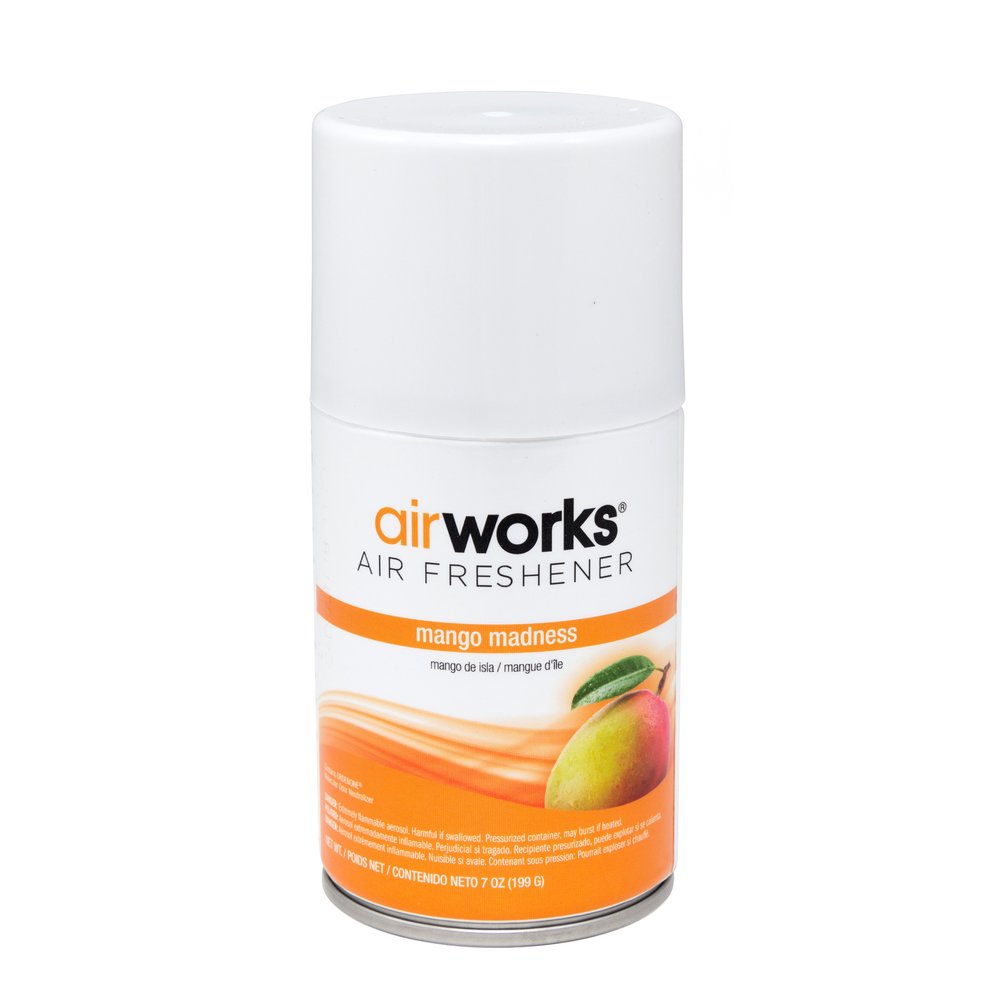 AirWorks Metered Aerosol Air Fresheners - Spray - 6000 ft³ - 7 fl oz (0.2 quart) - Mango Madness - Wall Mountable - 12 / Carton. Picture 2