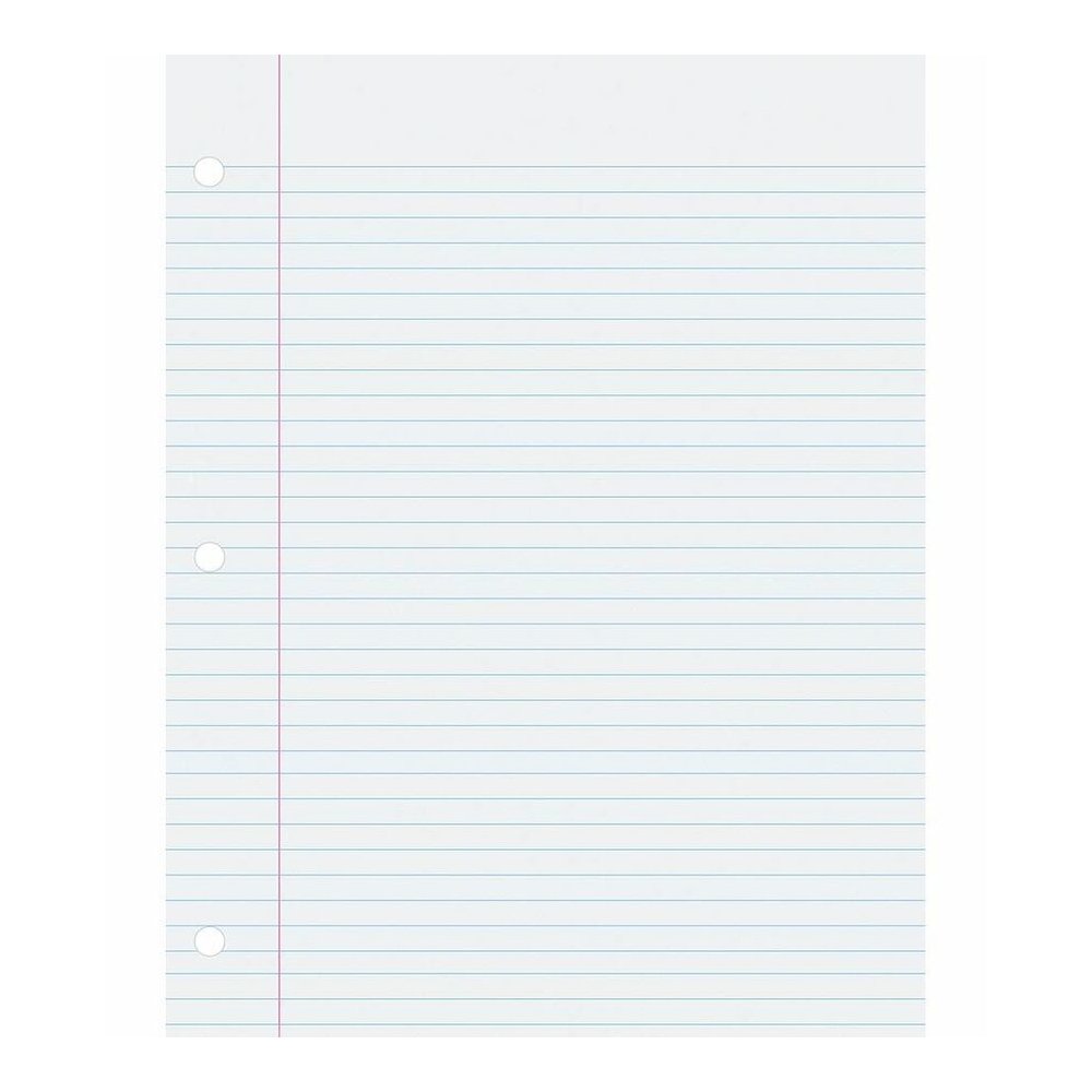 Pacon College-Ruled Filler Paper - 500 Sheets - Ruled Red Margin - 3 Hole(s) - 8 1/2" x 11" Sheet Size - White Paper - Smooth, Hole-punched, Recyclable - 1 Pack. Picture 2
