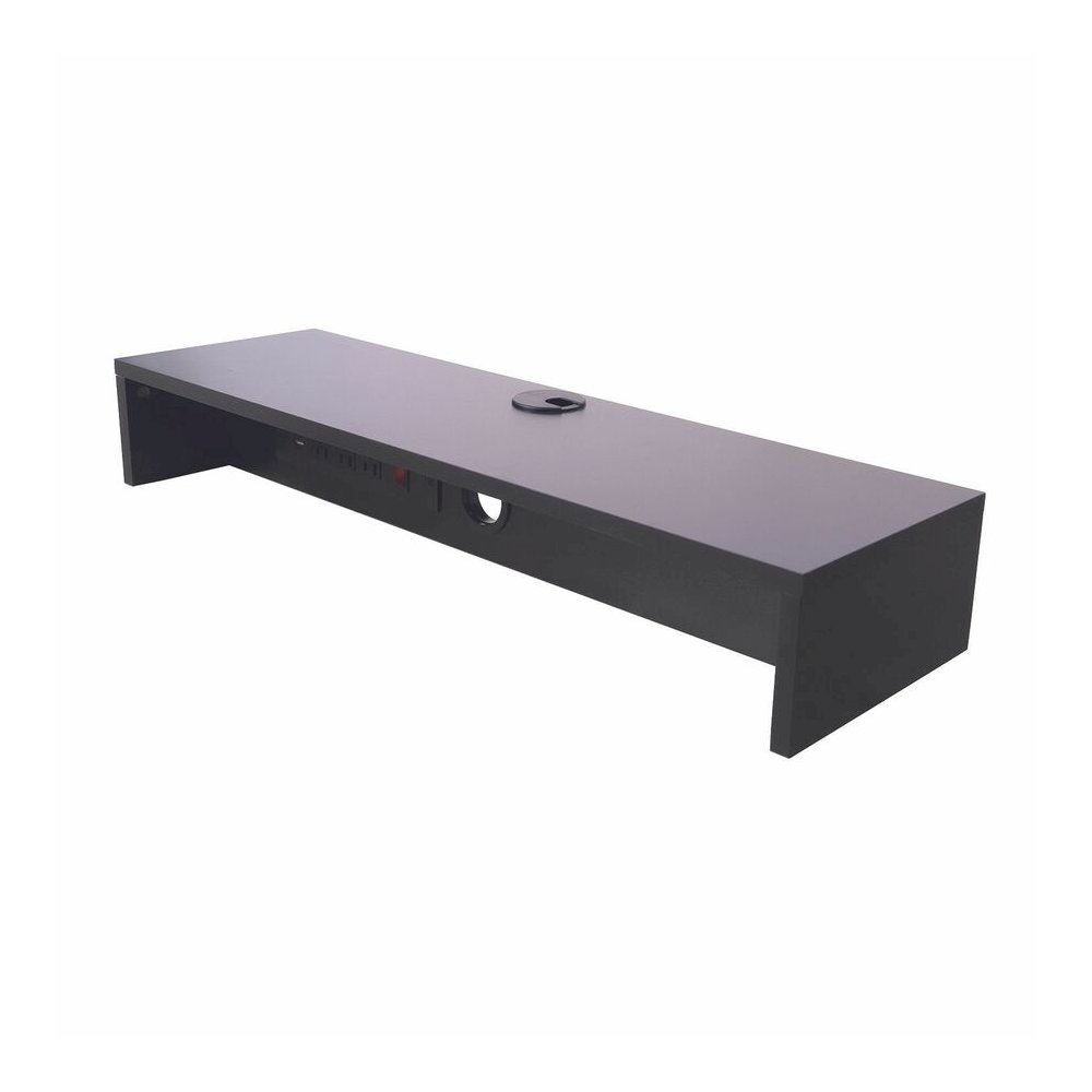 Rocelco DMSV Dual Monitor Stand - 4.70" Height x 30" Width x 9" Depth - Desk - Black - For Monitor - Electrical Outlet, USB Charging Port, Cable Management. Picture 8