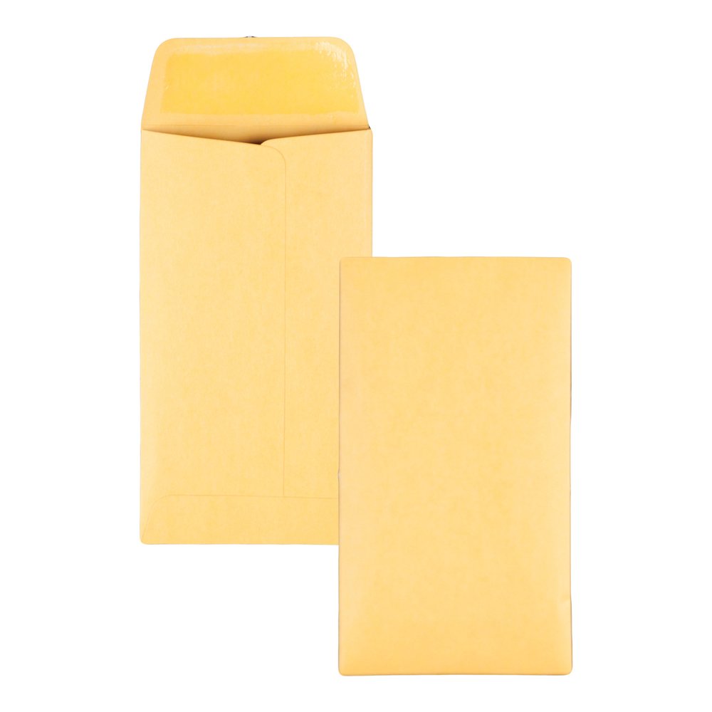 TOPS Kraft Coin / Small Parts Envelopes - Coin - #6 - 3 3/8" Width x 6" Length - 28 lb - Gummed Flap - Brown - Kraft - 500 / Box. Picture 5