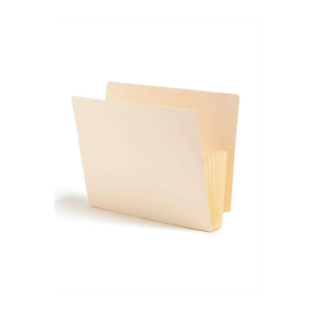 Smead Straight Tab Cut Letter Recycled File Pocket - 8 1/2" x 11" - 5 1/4" Expansion - 2 Plys - Manila Paper - Manila - Tear Resistant - 10% Recycled - 10 / Box. Picture 6