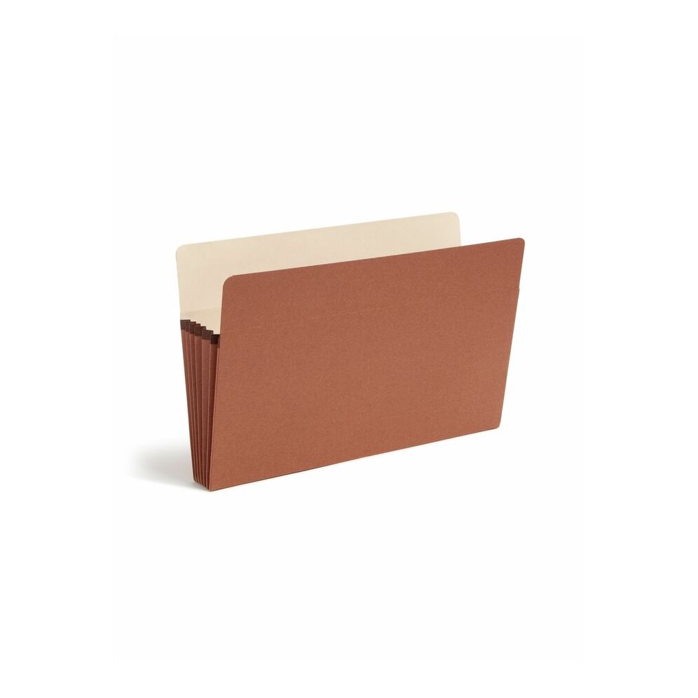 Smead Straight Tab Cut Legal Recycled File Pocket - 8 1/2" x 14" - Top Tab Location - 12.5 pt. - Redrope - Tear Resistant, Rounded Corner, Reinforced Gusset - 30% Recycled - 10 / Box. Picture 5