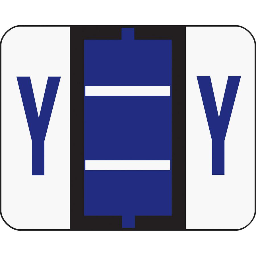 Smead BCCR Bar-Style Color-Coded Labels - "Alphabet" - 1 1/4" Width x 1" Length - Violet - 500 / Roll - 500 / Roll. Picture 3