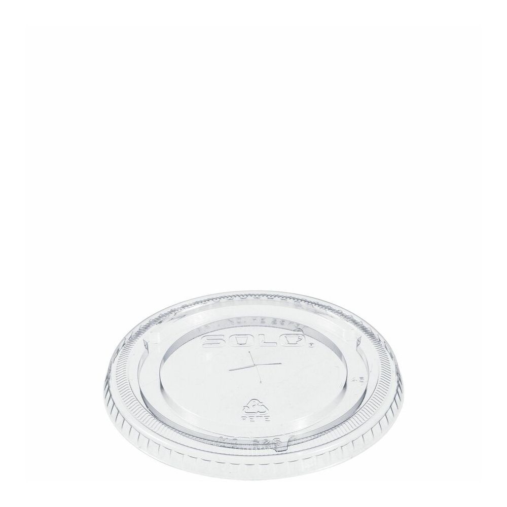 Dart 12-24 oz PET Plastic Straw-Slotted Lid - Clear - Storing - 3.9" Diameter - Clear - Polyethylene Terephthalate (PET), Plastic Body - 10 / Carton. Picture 6