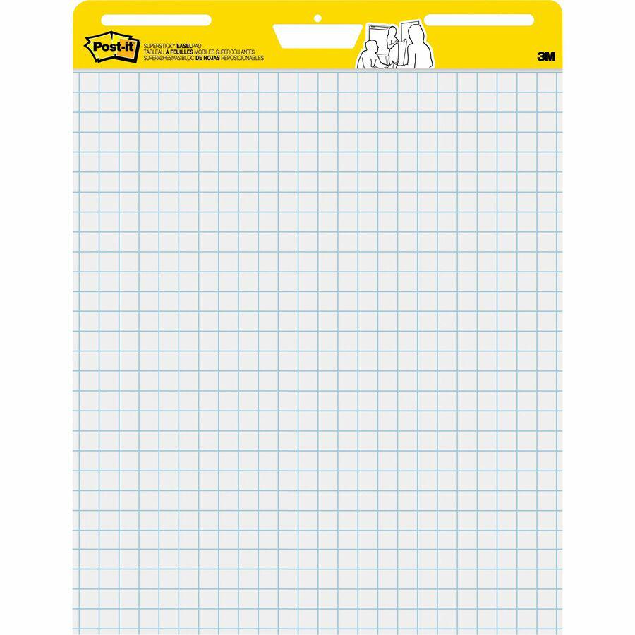 Post-it&reg; Self-Stick Easel Pad Value Pack - 30 Sheets - Stapled - Feint - Blue Margin - 18.50 lb Basis Weight - 25" x 30" - White Paper - Self-adhesive, Repositionable, Resist Bleed-through, Remova. Picture 8