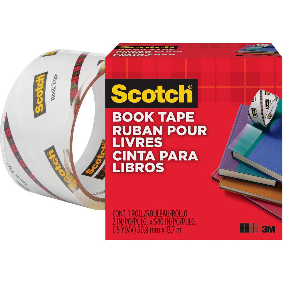 Scotch Book Tape - 15 yd Length x 2" Width - 3" Core - Acrylic - Crack Resistant - For Repairing, Reinforcing, Covering, Protecting - 1 / Roll - Clear. Picture 4