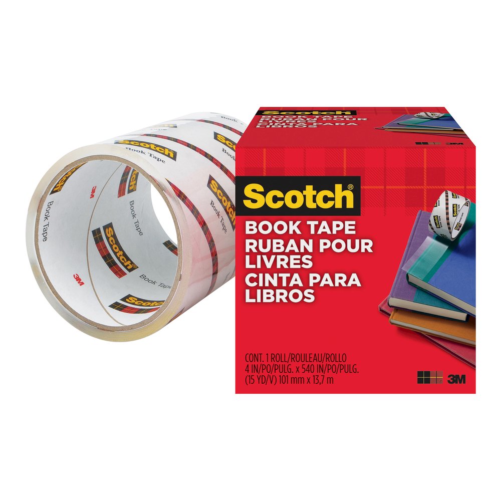 Scotch Book Tape - 15 yd Length x 4" Width - 3" Core - Clear - Acrylic - Crack Resistant - For Repairing, Reinforcing, Protecting, Covering - 1 Roll. Picture 3