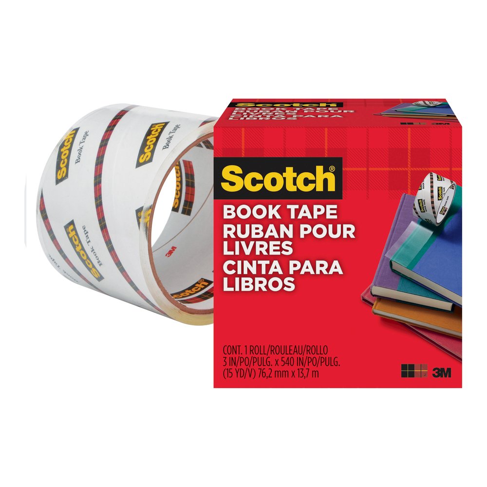 Scotch Book Tape - 15 yd Length x 3" Width - 3" Core - Clear - Acrylic - Crack Resistant - For Repairing, Reinforcing, Protecting, Covering - 1 Roll. Picture 3