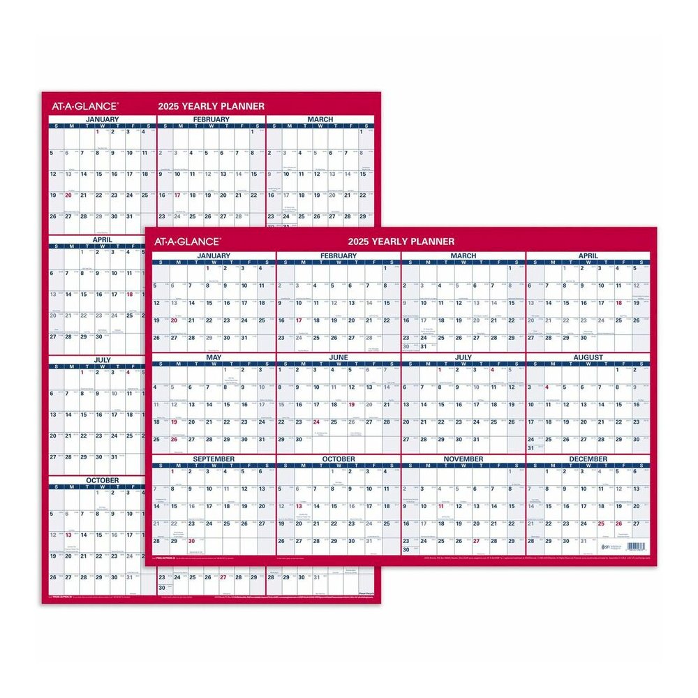 At-A-Glance Vertical Horizontal Reversible Erasable Wall Calendar - Large - Julian Dates - Yearly - 12 Month - January 2026 to December 2026 - 36" x 24" Sheet Size - White Sheet - 1.25" x 1.25" , 1.38. Picture 2