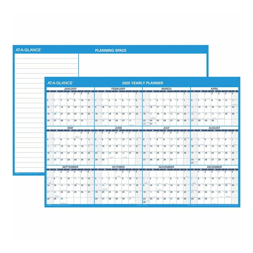 At-A-Glance Horizontal Reversible Erasable Wall Calendar - Extra Large - Julian Dates - Yearly - 12 Month - January 2026 to December 2026 - 48" x 32" Sheet Size - White Sheet - 1.63" x 1.50" Block - G. Picture 2