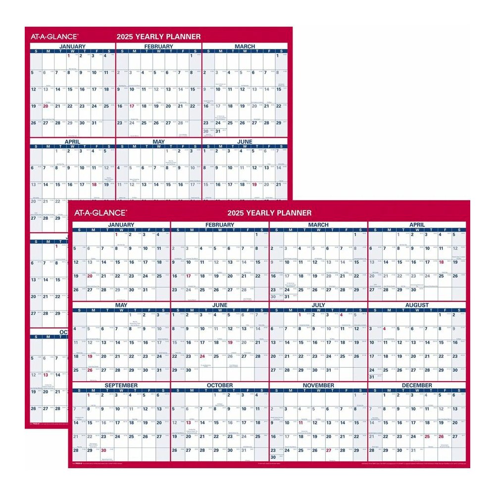 At-A-Glance Vertical Reversible Horizontal Erasable Wall Calendar - Extra Large - Julian Dates - Yearly - 12 Month - January 2026 to December 2026 - 48" x 32" Sheet Size - White Sheet - 1.25" x 1.88" . Picture 2