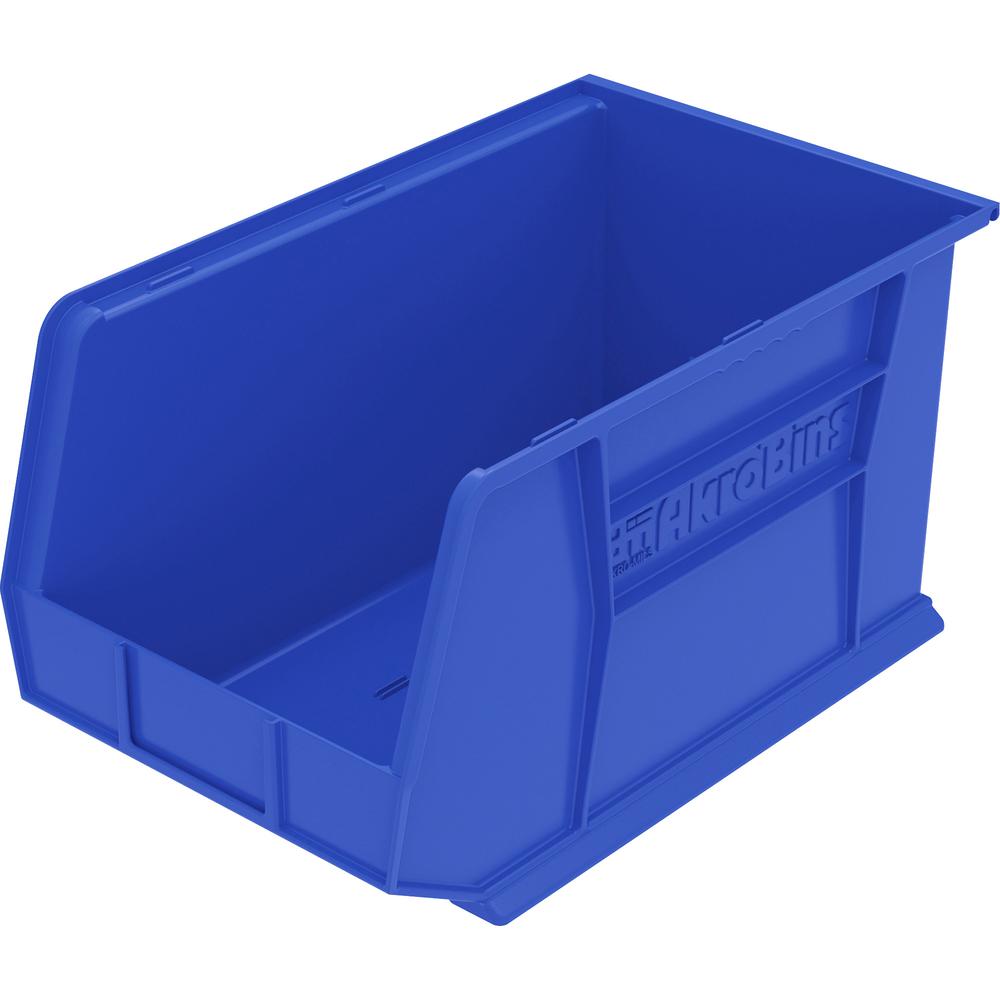 Akro-Mils AkroBin - 9" Height x 8.3" Width x 18" Depth - Unbreakable, Water Proof, Stackable, Corrosion Proof - Blue - Polymer - 1 Each. Picture 2