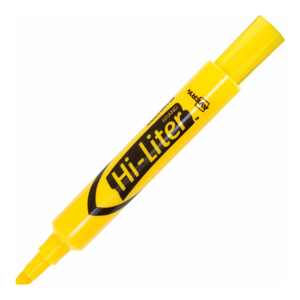 Avery&reg; Desk Style Highlighters - Yellow Ink - Yellow Barrel - 1 Dozen. Picture 2