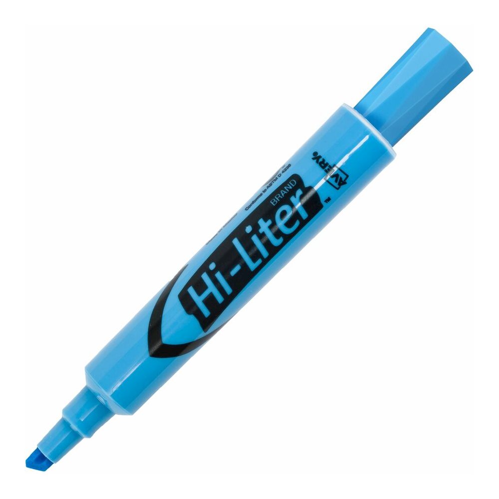 Avery&reg; Desk Style Highlighters - Light Blue Ink - Light Blue Barrel - 12 / Dozen. Picture 2