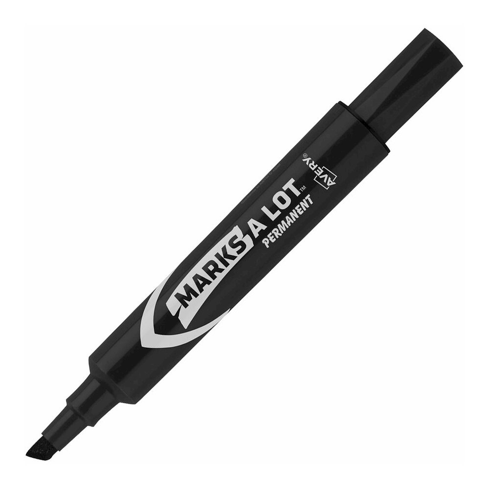 Avery&reg; Marks-A-Lot Desk-Style Permanent Markers - Black Ink - Black Plastic Barrel - 1 Dozen. Picture 2