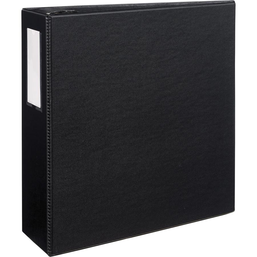 Avery&reg; DuraHinge Durable Binder with Label Holder - 4" Binder Capacity - Letter - 8 1/2" x 11" Sheet Size - 780 Sheet Capacity - 3 x D-Ring Fastener(s) - 4 Internal Pocket(s) - Poly - Black - Recy. Picture 5