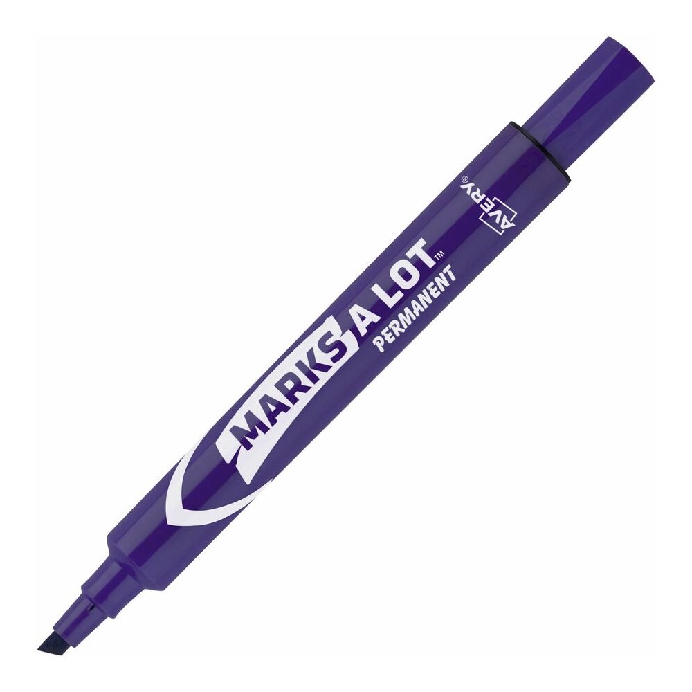 Avery&reg; Marks A Lot Large Desk-Style Permanent Markers - Purple Ink - Purple Plastic Barrel - 1 Dozen. Picture 2