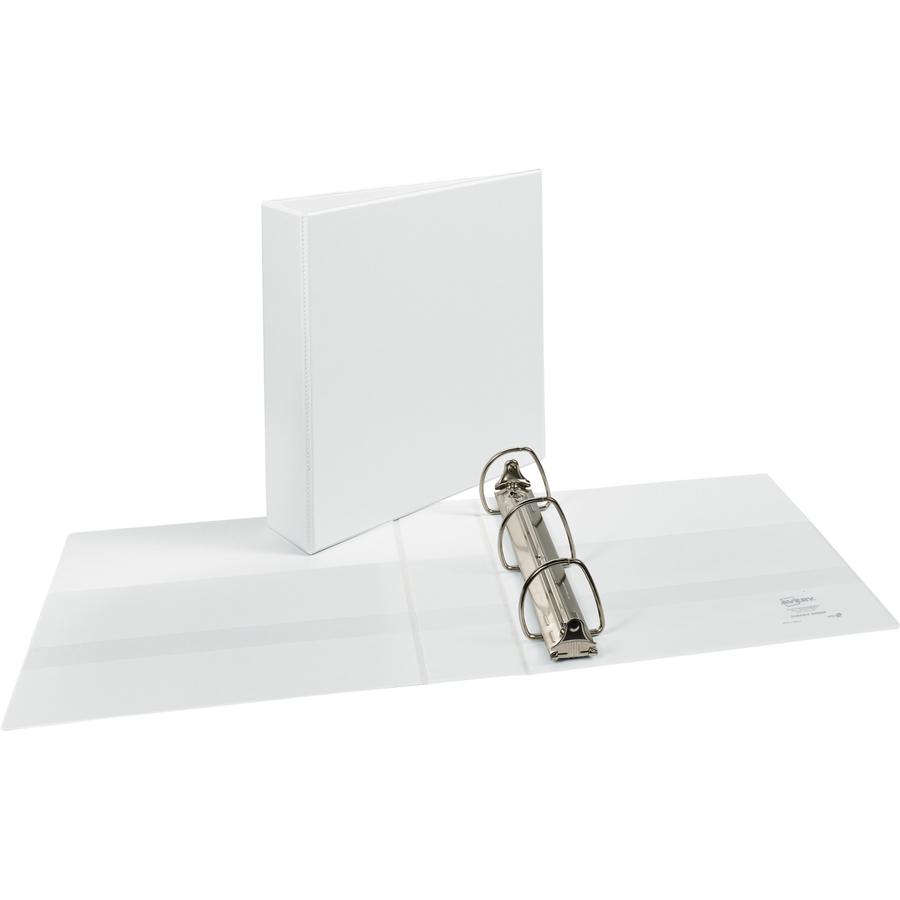Avery&reg; Durable View Binder - EZD Rings - 2" Binder Capacity - Letter - 8 1/2" x 11" Sheet Size - 540 Sheet Capacity - 3 Ring - Fastener: D-Ring - Pocket: 4, Internal - Poly - White - Recycled - Ea. Picture 5