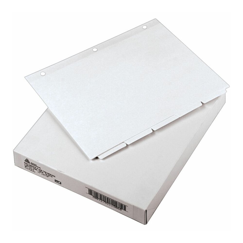 Avery&reg; Plain Tab Write-On Dividers - 5 x Divider(s) - 5 Tab(s)/Set - 8.5" Divider Width x 11" Divider Length - Letter - 3 Hole Punched - White Tab(s) - 20% Recycled - Reinforced, Non-laminated - 1. Picture 3